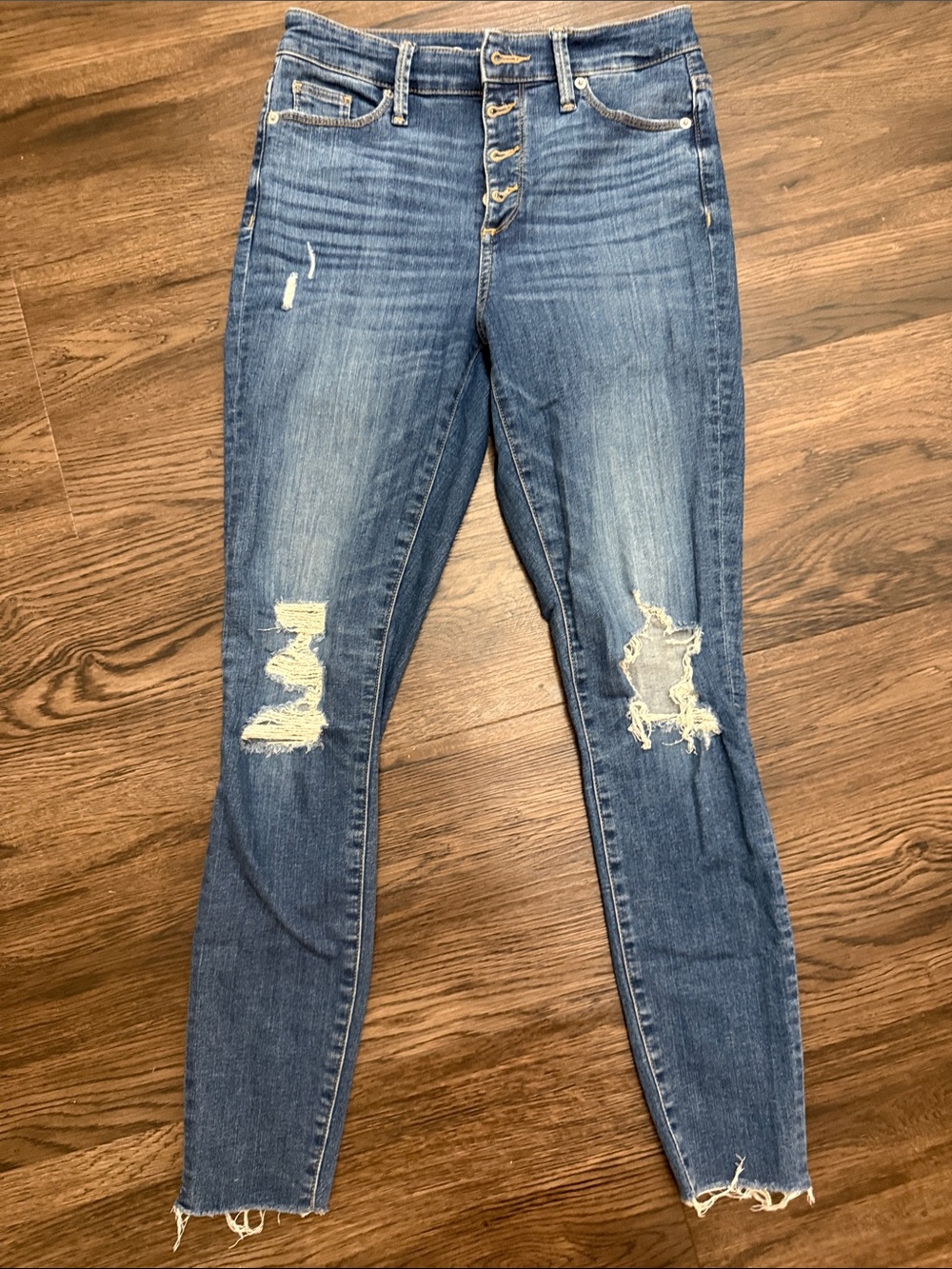 Universal Thread Distressed Medium Blue Skinny Jeans